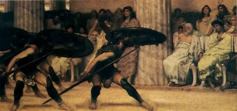 Sir Lawrence Alma-Tadema,OM.RA,RWS A Pyrrhic Dance Sir Lawrence Alma-Tadema Germany oil painting art
